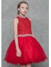 High Neck Beaded Flower Girl Dress